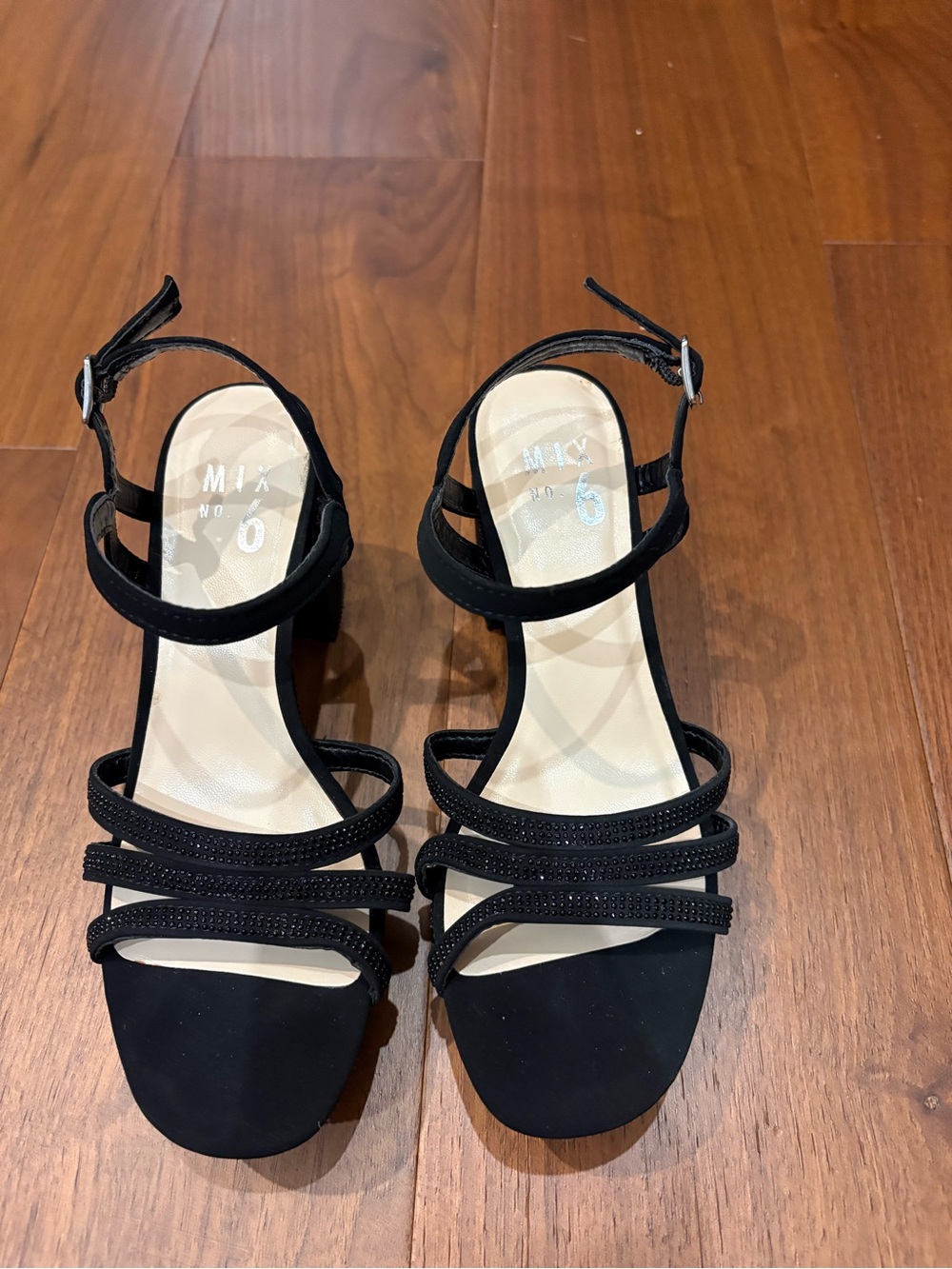 Mix No. 6 Black Multi-Strap Block Heel Sandals